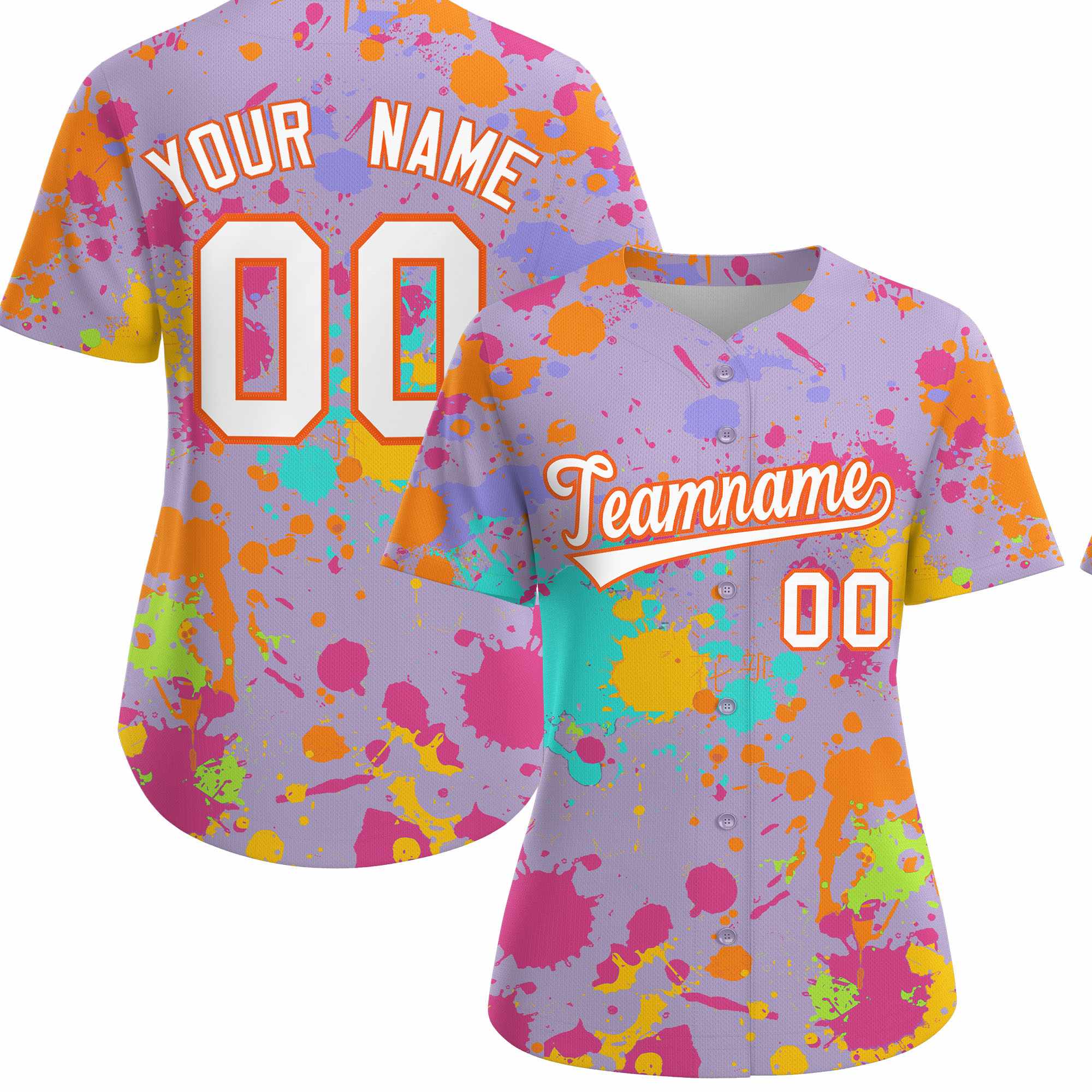 Custom Light Purple Graffiti Fashion Baseball Jersey For Women