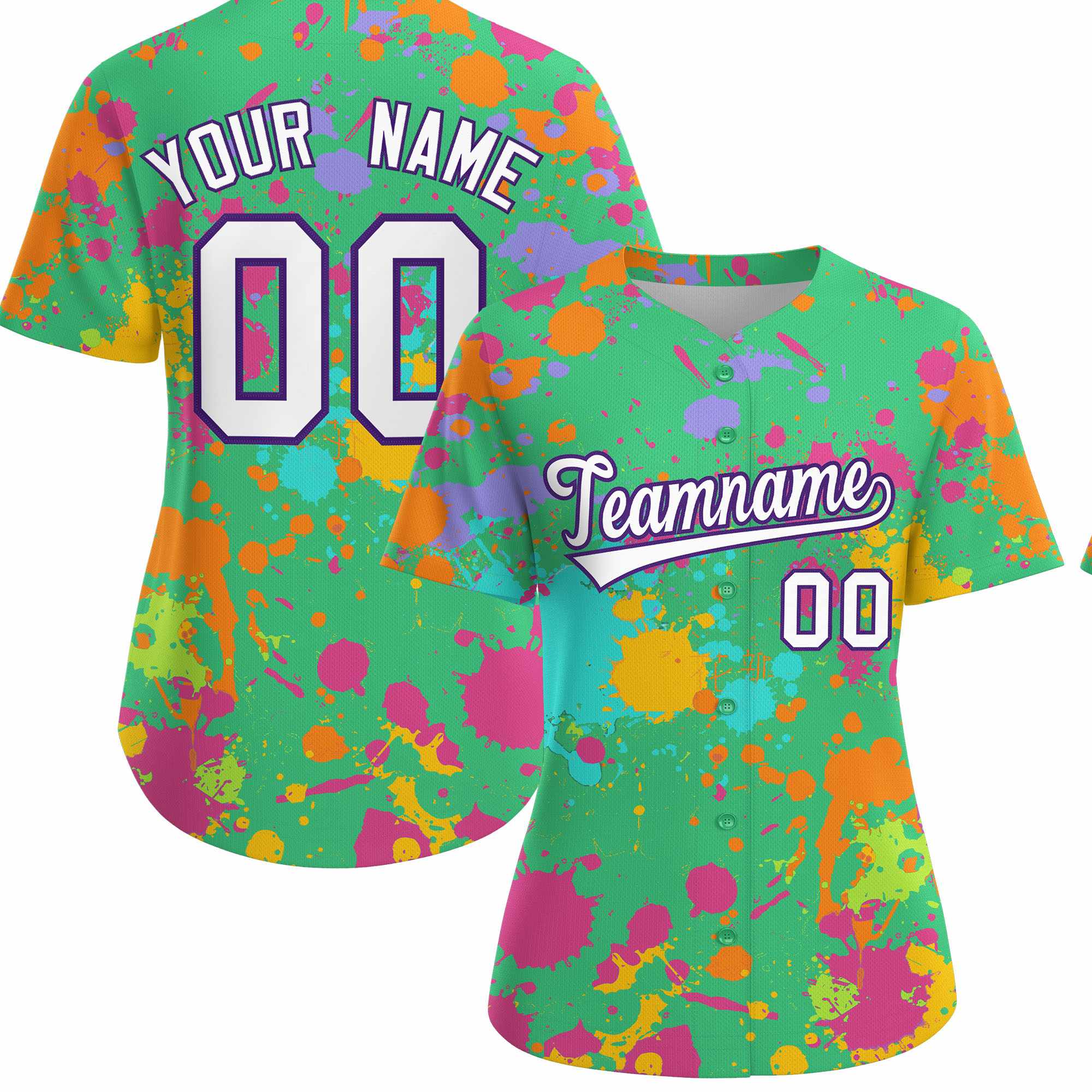 Custom Green Graffiti Fashion Baseball Jersey For Women