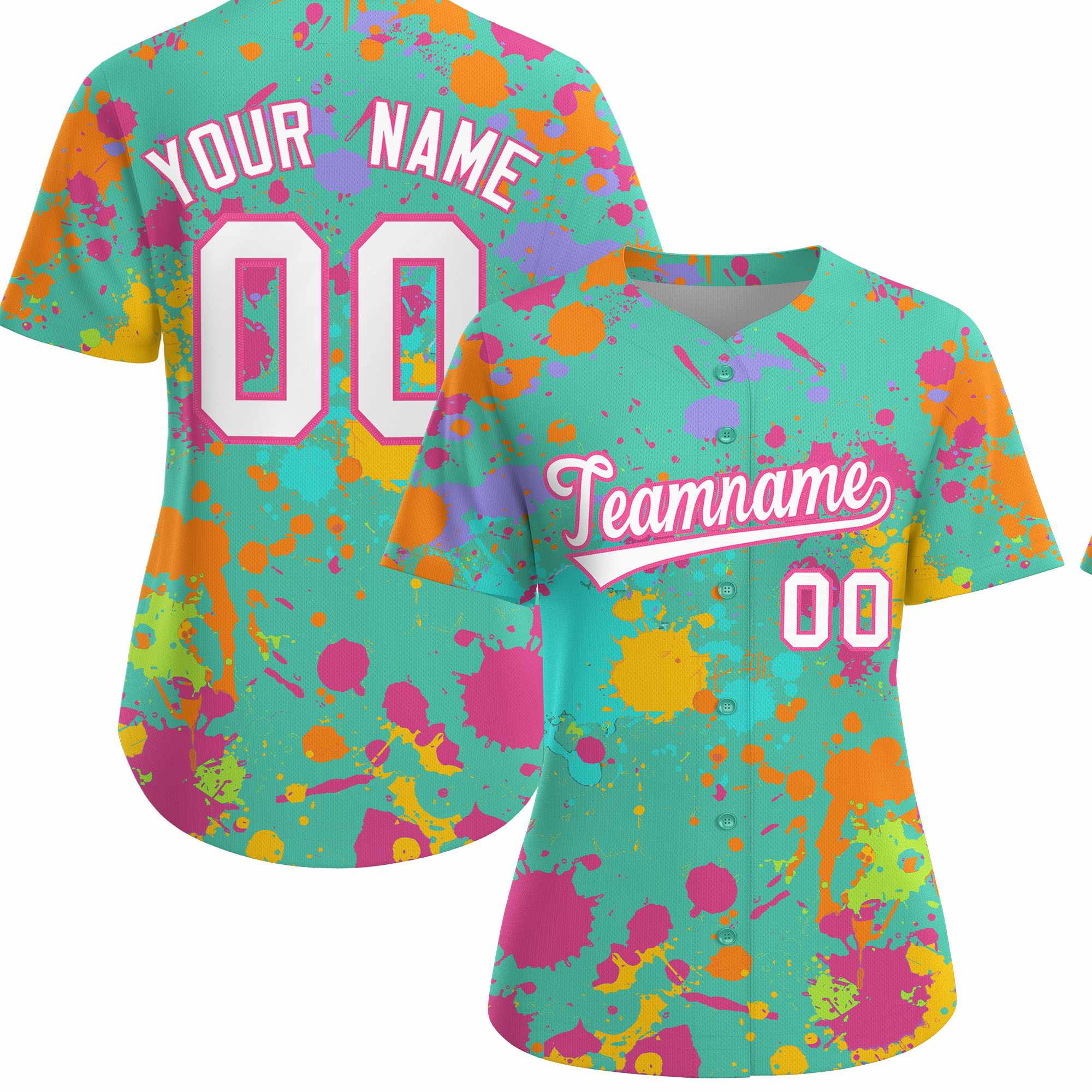 Custom Bright Green Graffiti Fashion Baseball Jersey For Women