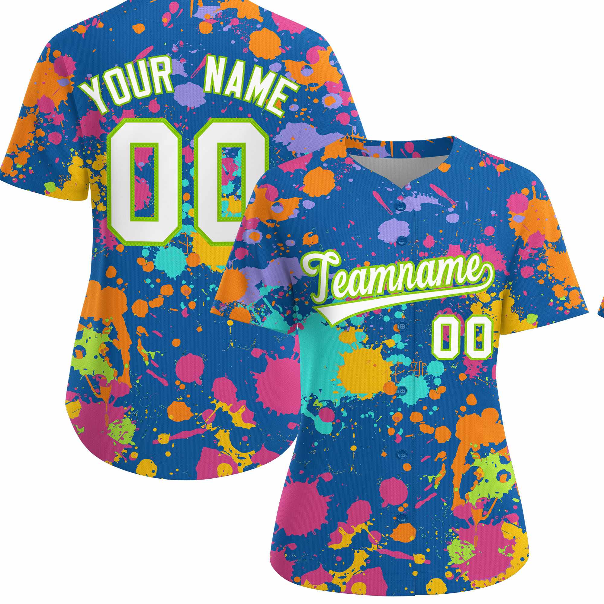 Custom Royal Graffiti Fashion Baseball Jersey For Women