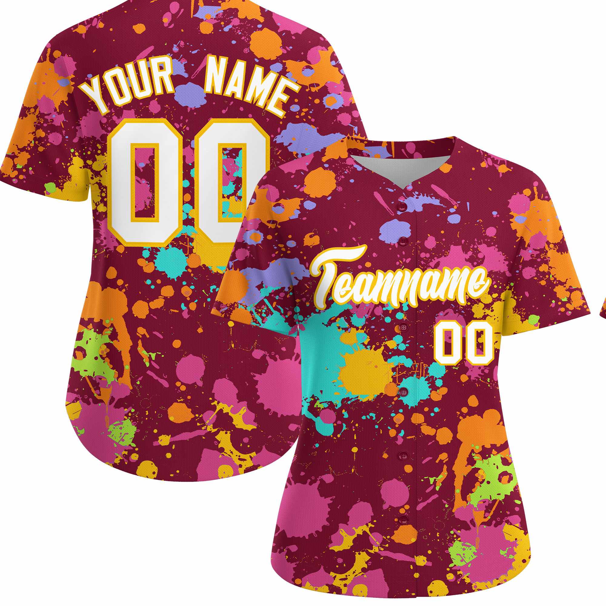 Custom Crimson Graffiti Fashion Baseball Jersey For Women