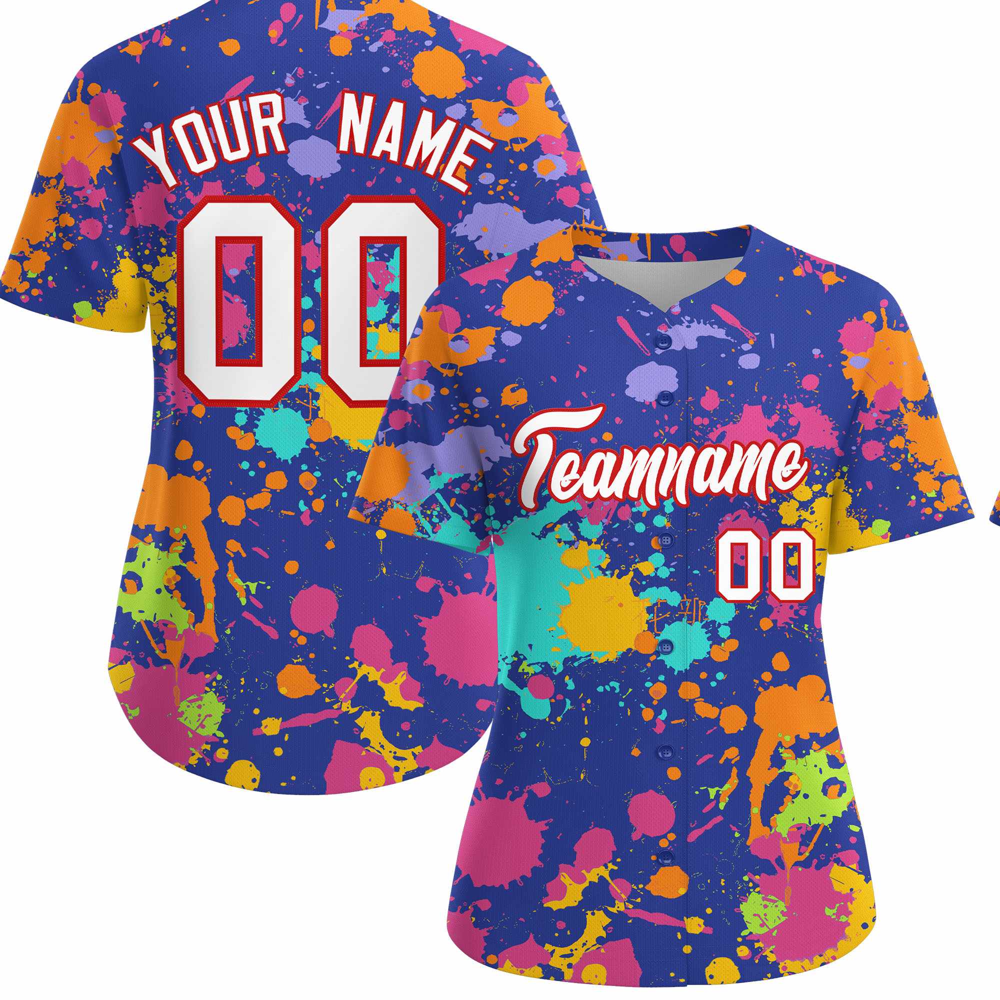 Custom Royal Graffiti Fashion Baseball Jersey For Women