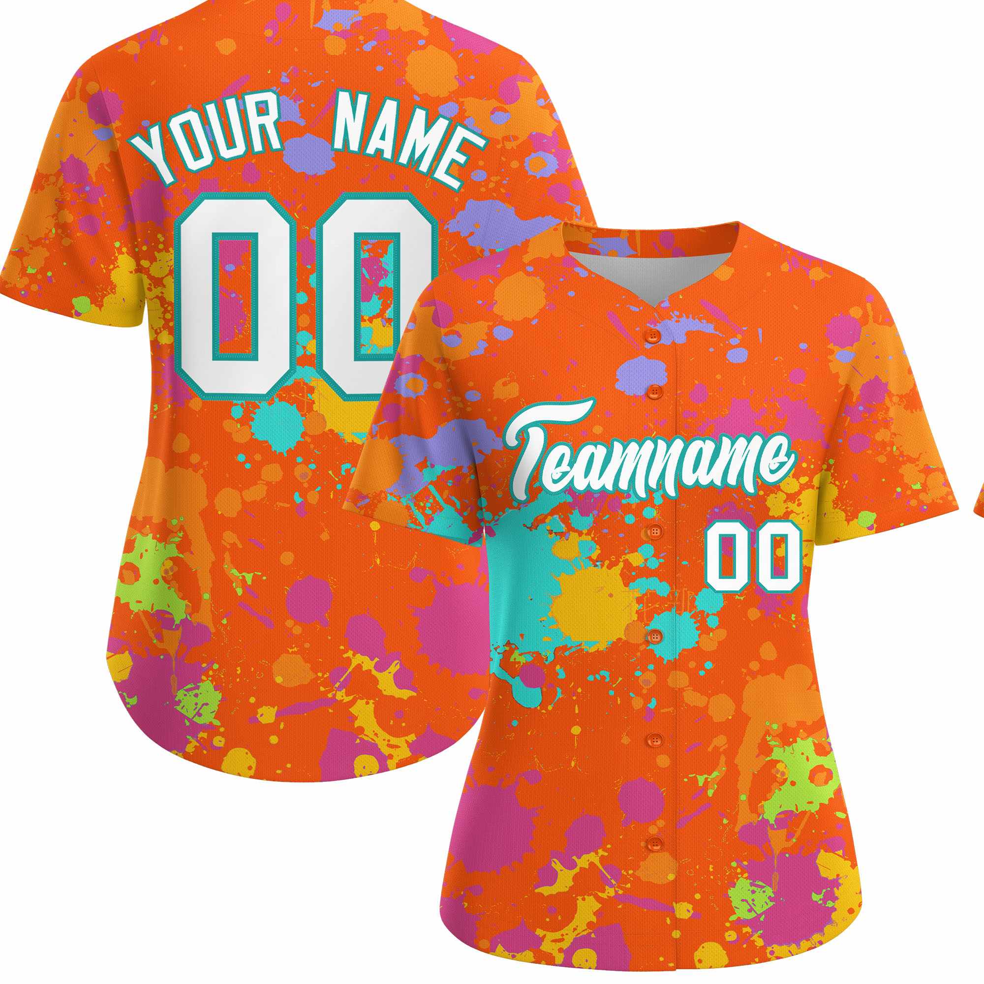 Custom Orange Graffiti Fashion Baseball Jersey For Women