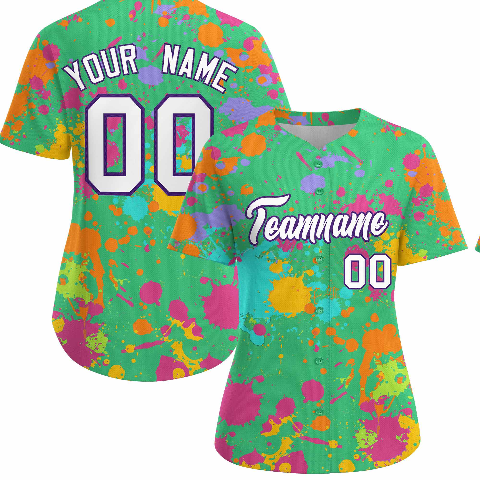 Custom Green Graffiti Fashion Baseball Jersey For Women