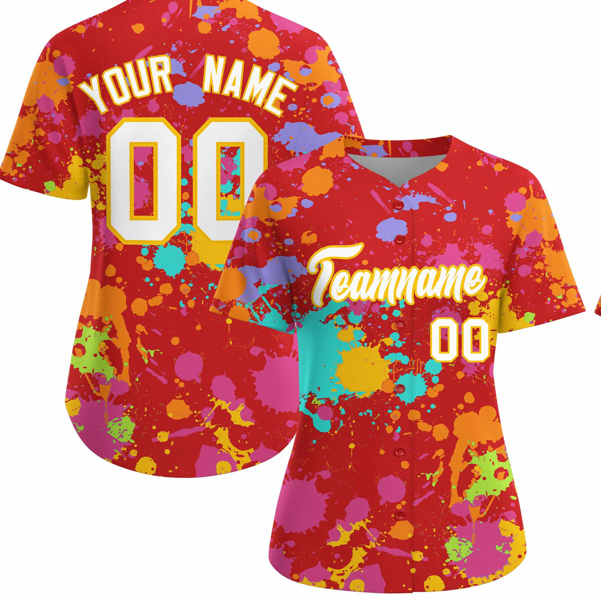 Custom Red Graffiti Fashion Baseball Jersey For Women