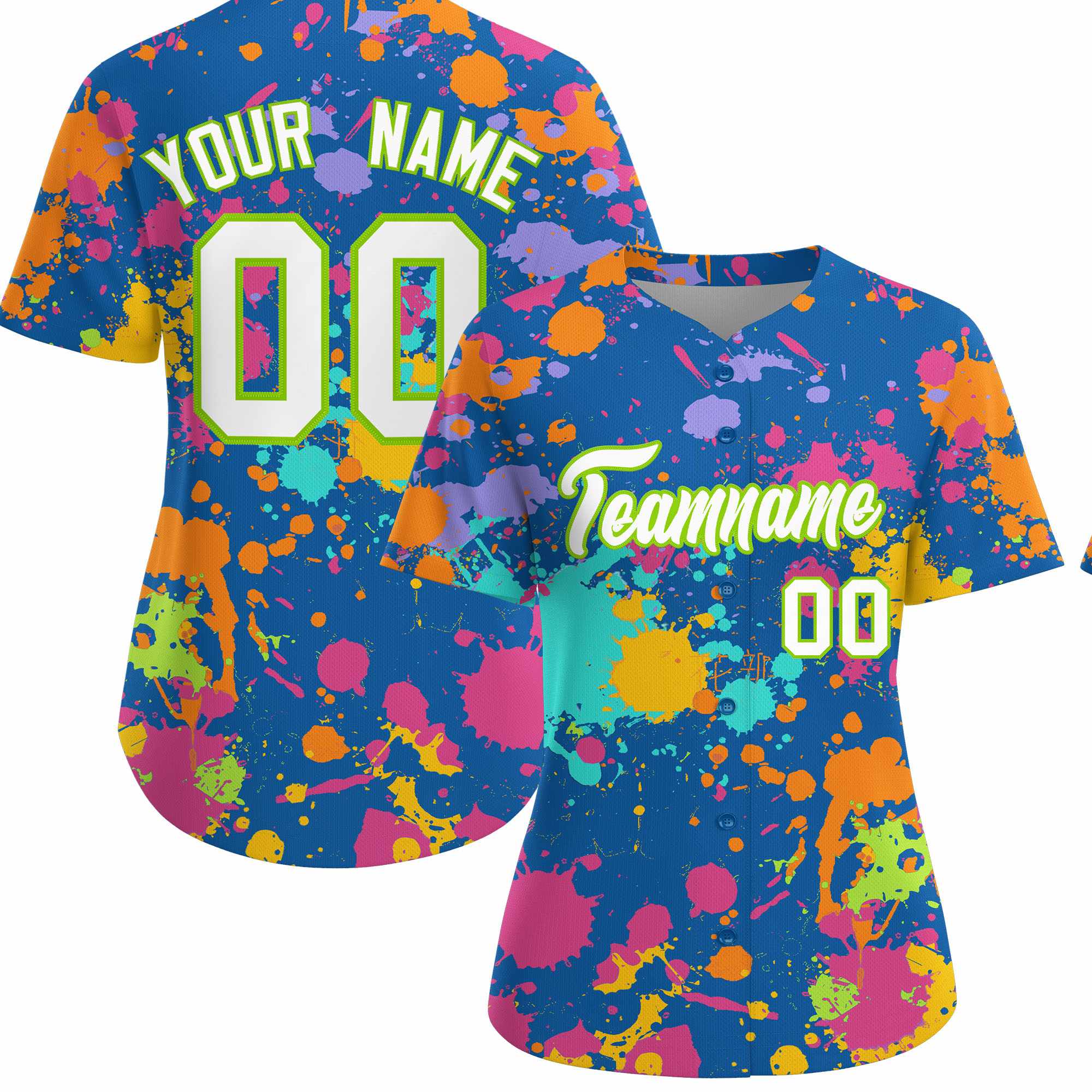 Custom Royal Graffiti Fashion Baseball Jersey For Women