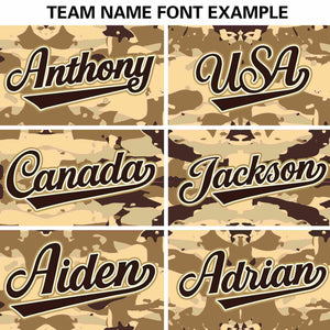 Custom Brown White-Old Gold Camo Outdoor Windbreaker Personalized Waterproof Jacket