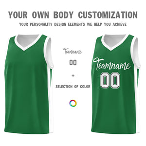 Custom Green White Classic Tops Mesh Sport Basketball Jersey