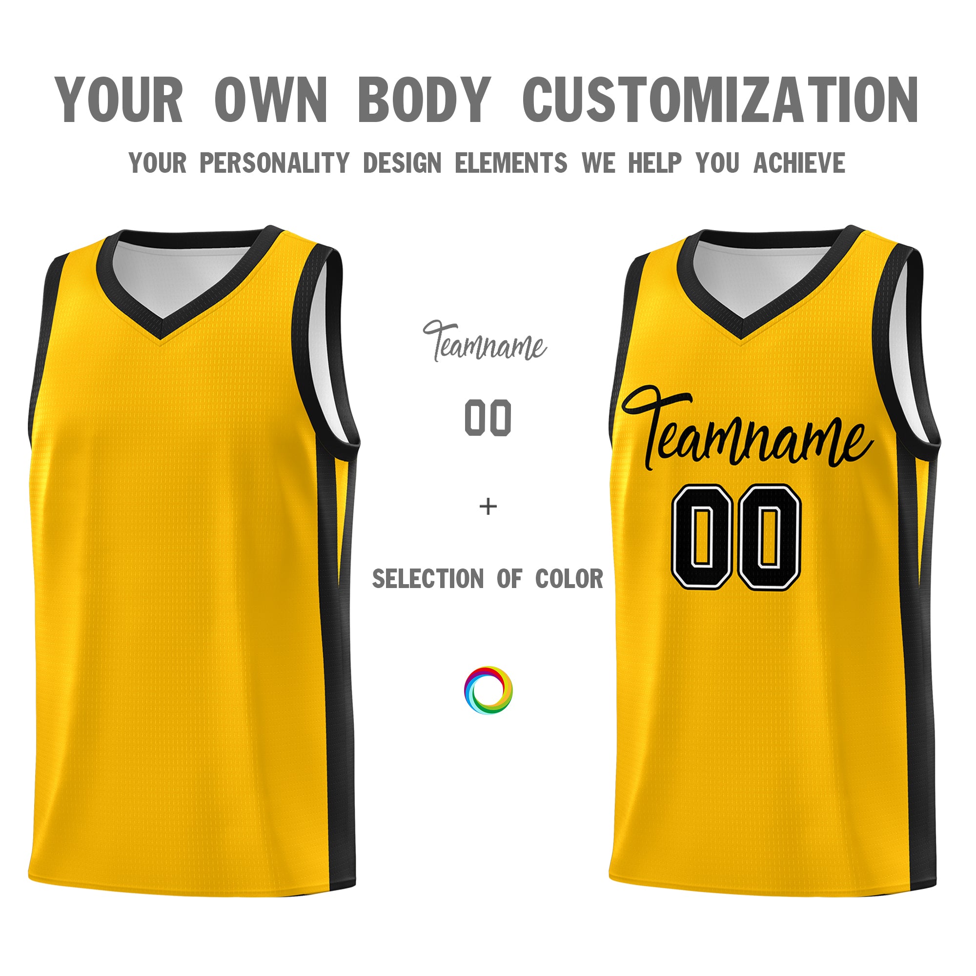 Custom Yellow White Classic Tops Mesh Sport Basketball Jersey