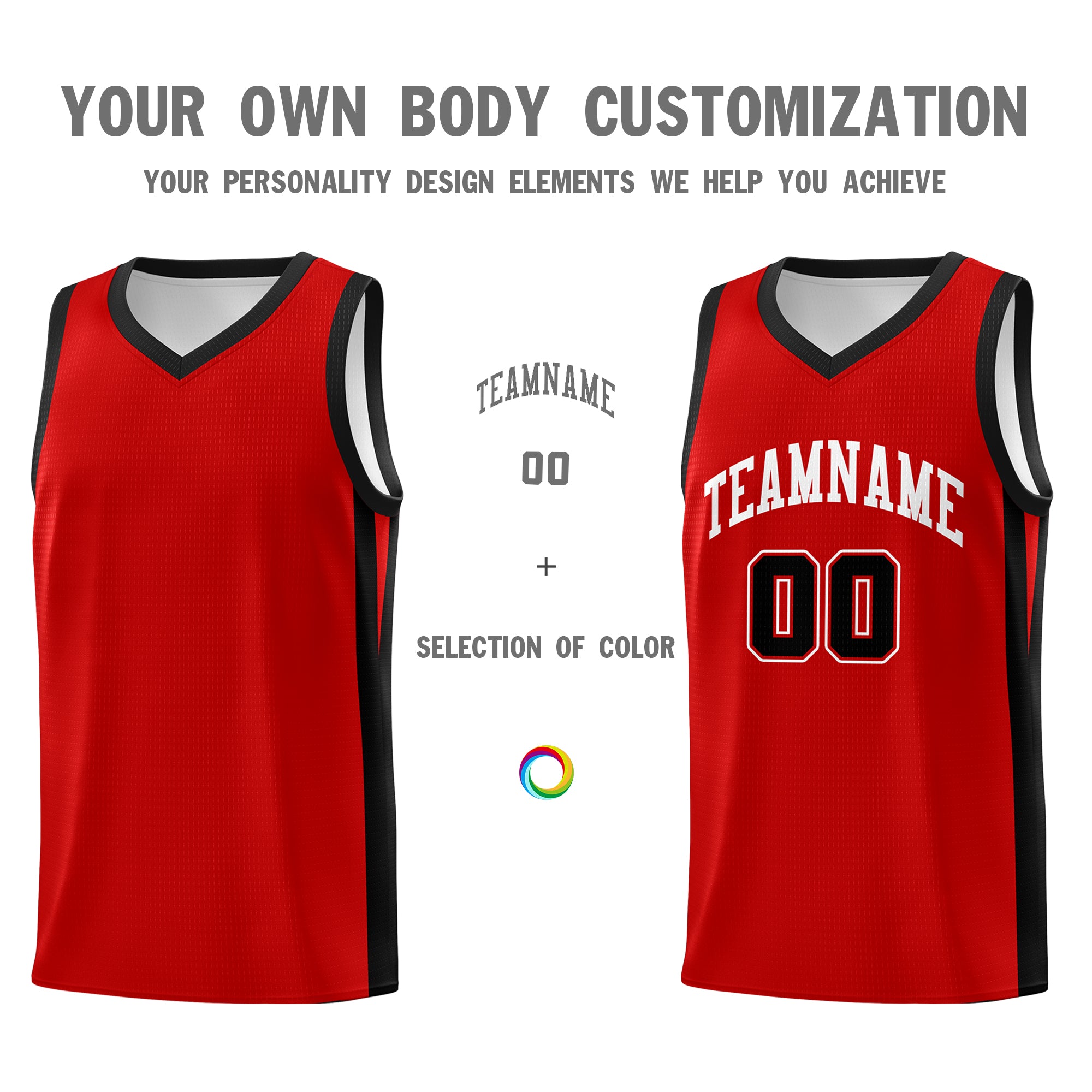 Custom Red White Classic Tops Mesh Sport Basketball Jersey