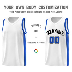 Custom White White Classic Tops Mesh Sport Basketball Jersey