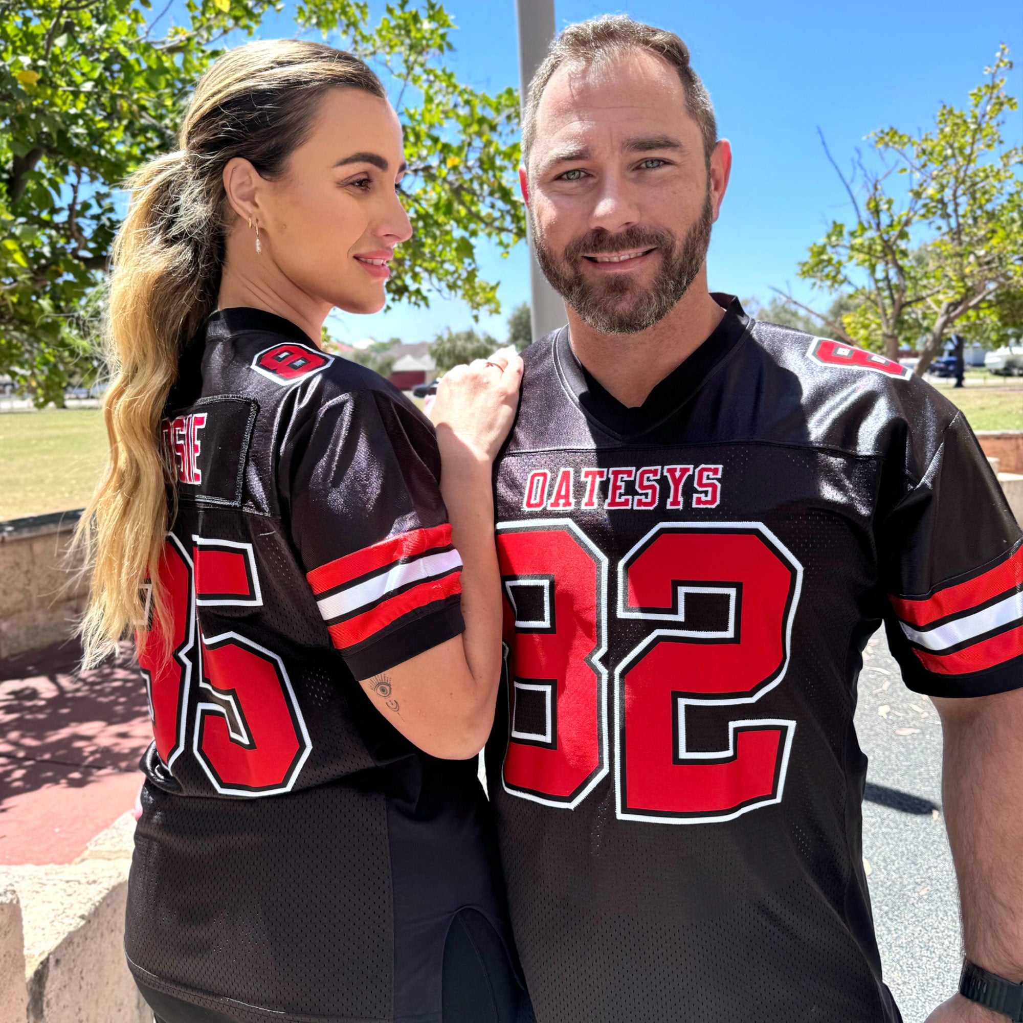 Custom Red and Black Football Jersey Kxkshop KXKSHOP