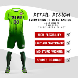 Custom Neon Green-Green Printing Outdoor Tracksuit Soccer Sets Jersey