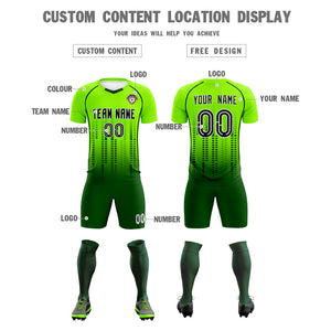 Custom Neon Green-Green Printing Outdoor Tracksuit Soccer Sets Jersey