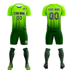 Custom Neon Green-Green Printing Outdoor Tracksuit Soccer Sets Jersey