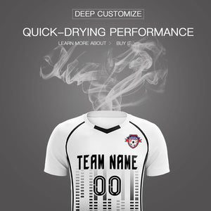 Custom White Black Printing Outdoor Tracksuit Soccer Sets Jersey