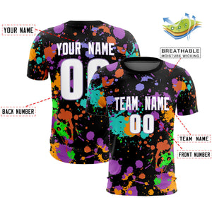 Custom Black Graffiti Breathable Sport Soccer Tops Jersey