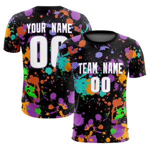 Custom Black Graffiti Breathable Sport Soccer Tops Jersey