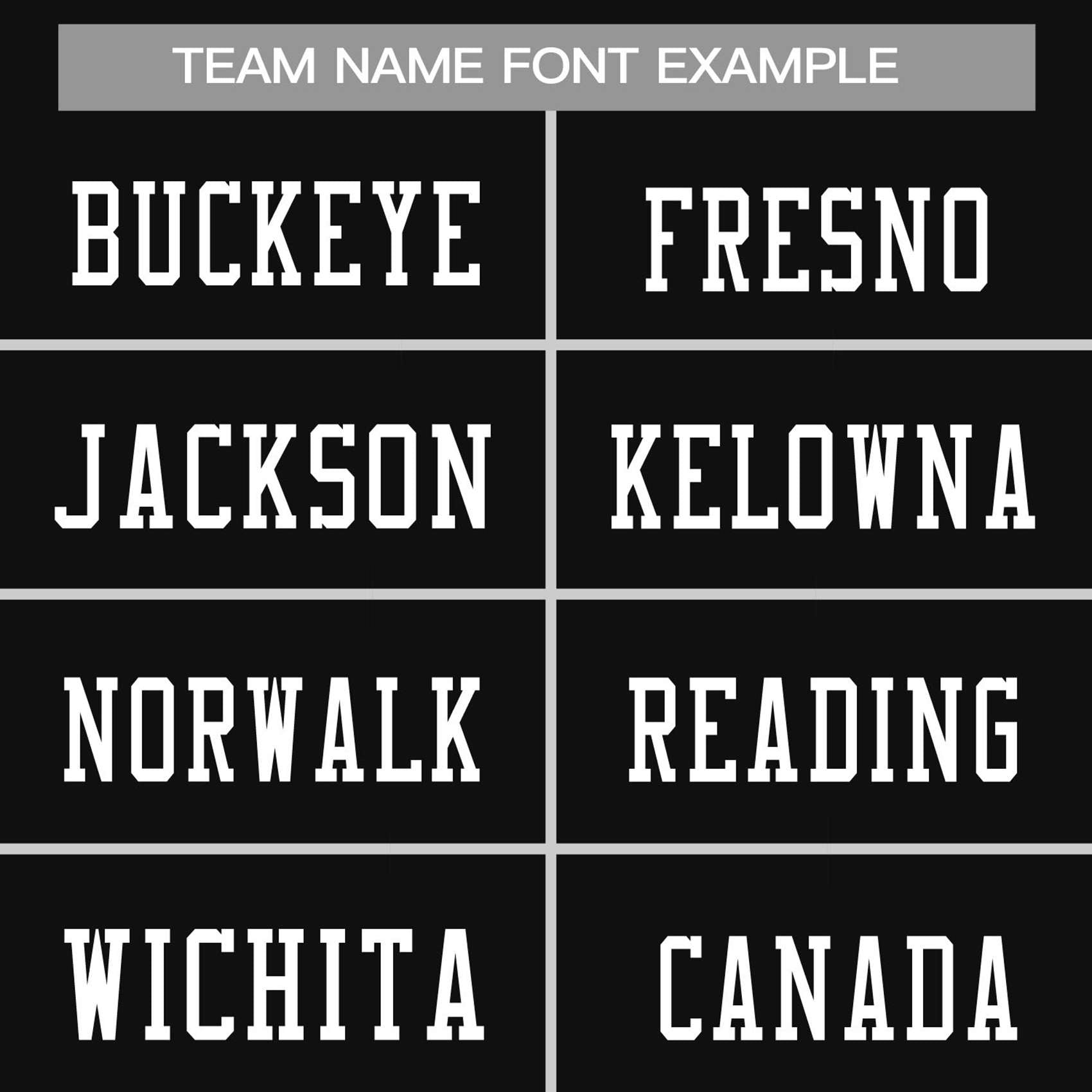 football uniform font example