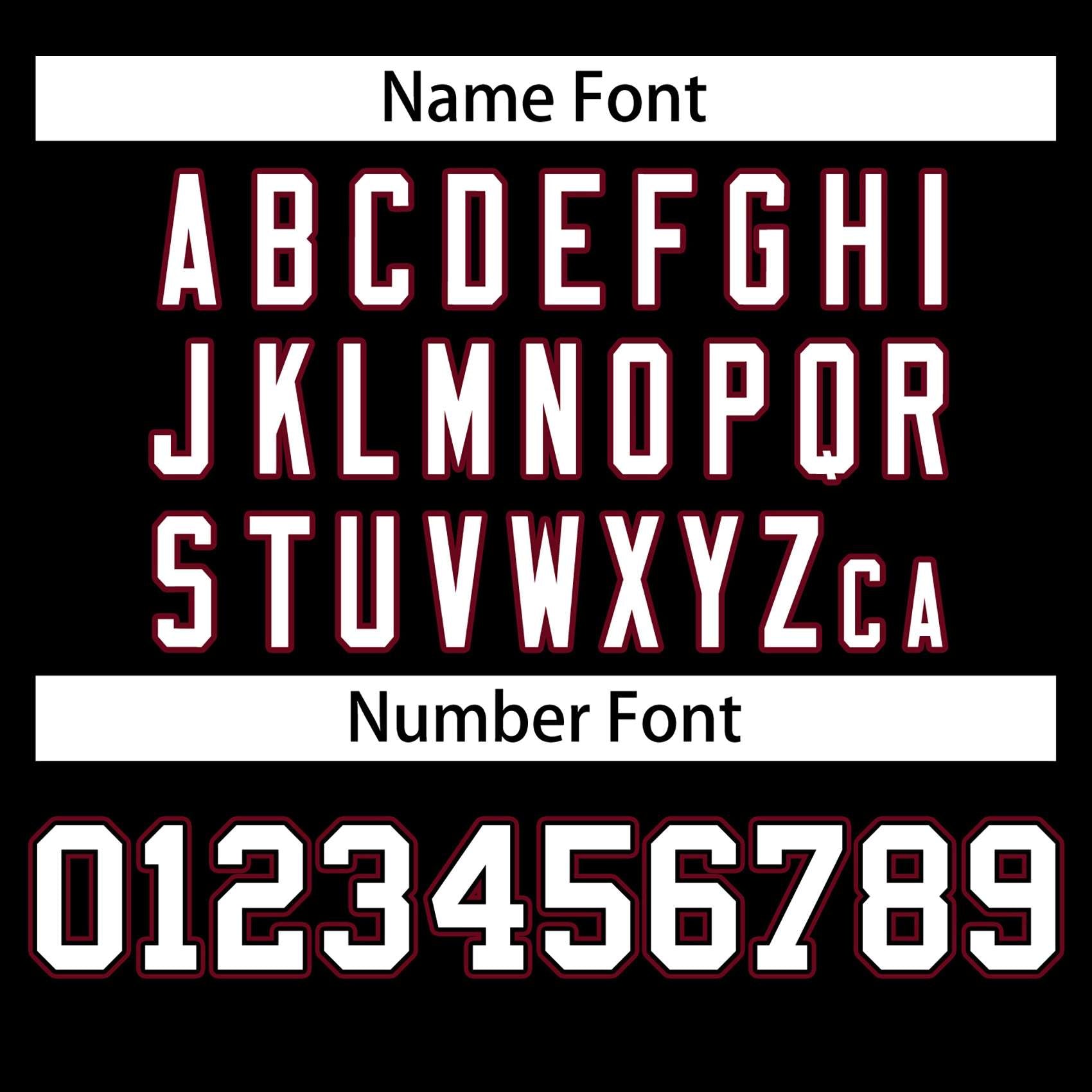 custom black football jerseys name font