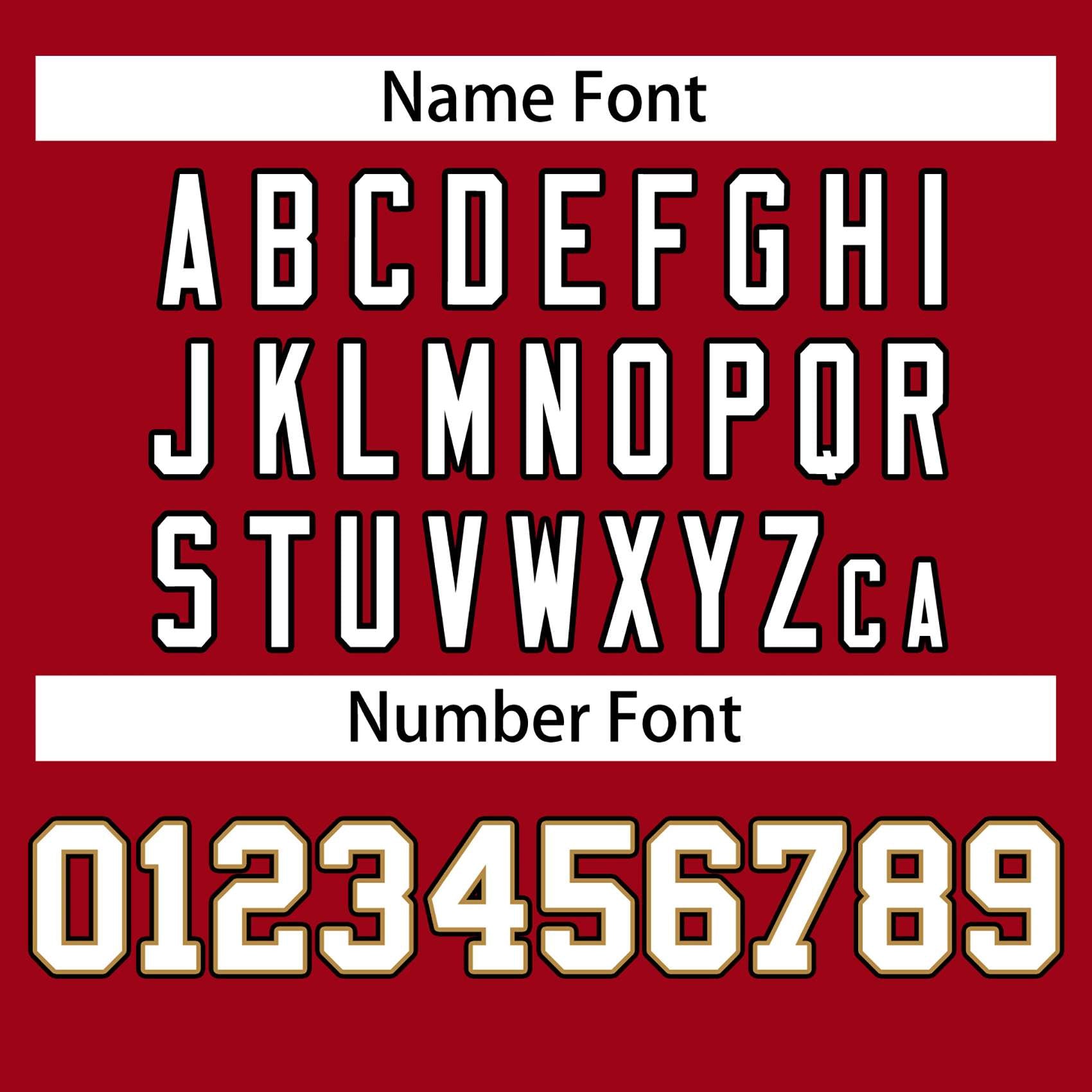 american football uniforms font design