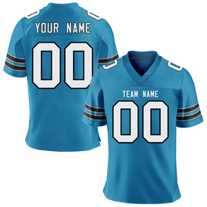 Custom Teal White-Black Personalized Classic Mesh Authentic Football Jersey