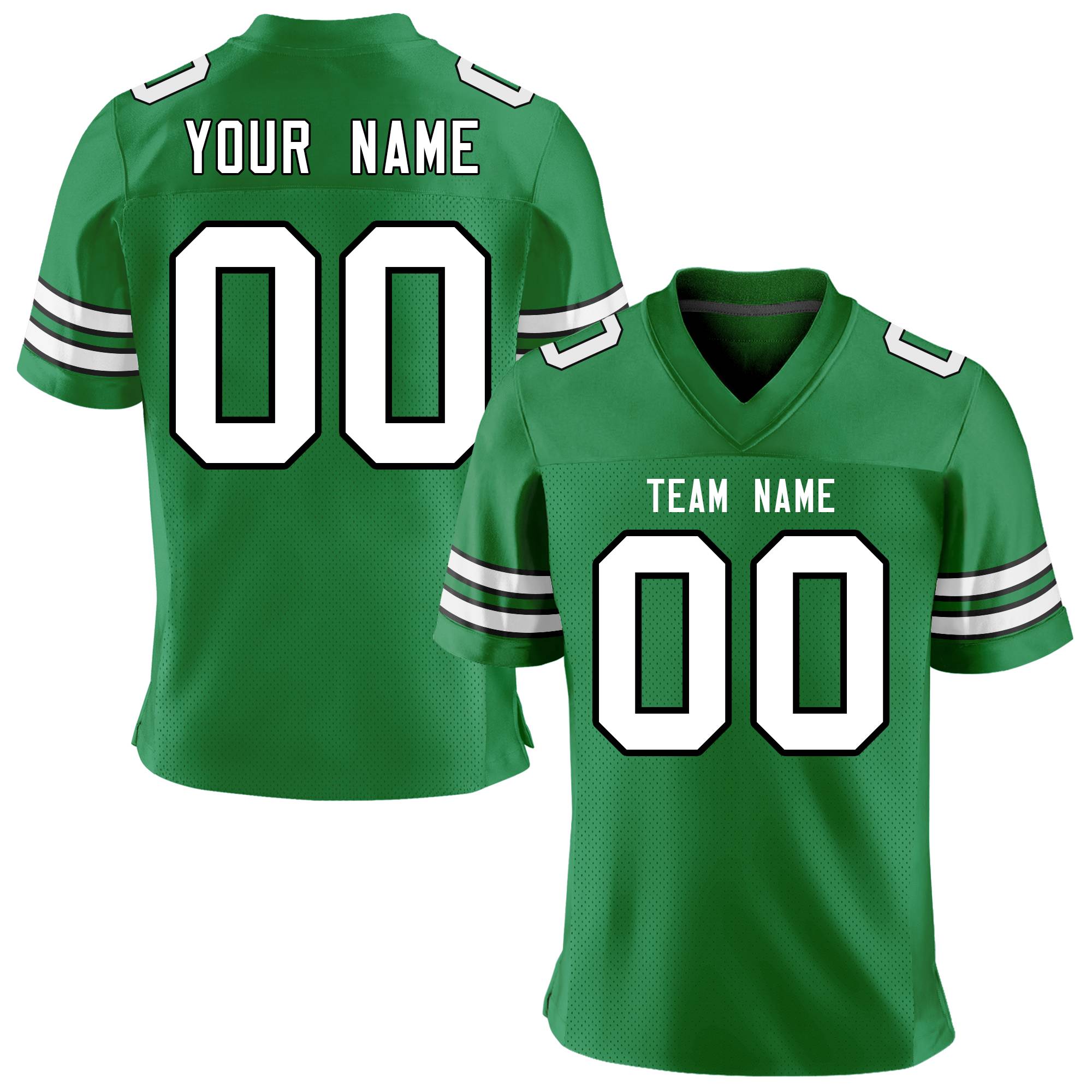 Custom Green White-Black Personalized Classic Mesh Authentic Football Jersey