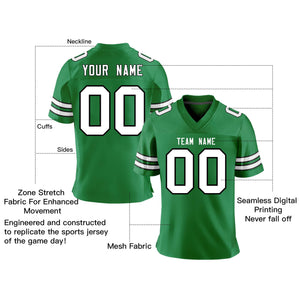 Custom Green White-Black Personalized Classic Mesh Authentic Football Jersey