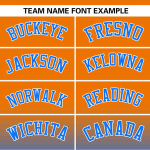 Custom Orange Light Blue-White Gradient Fashion Authentic Pullover Pinstripe Baseball Jersey