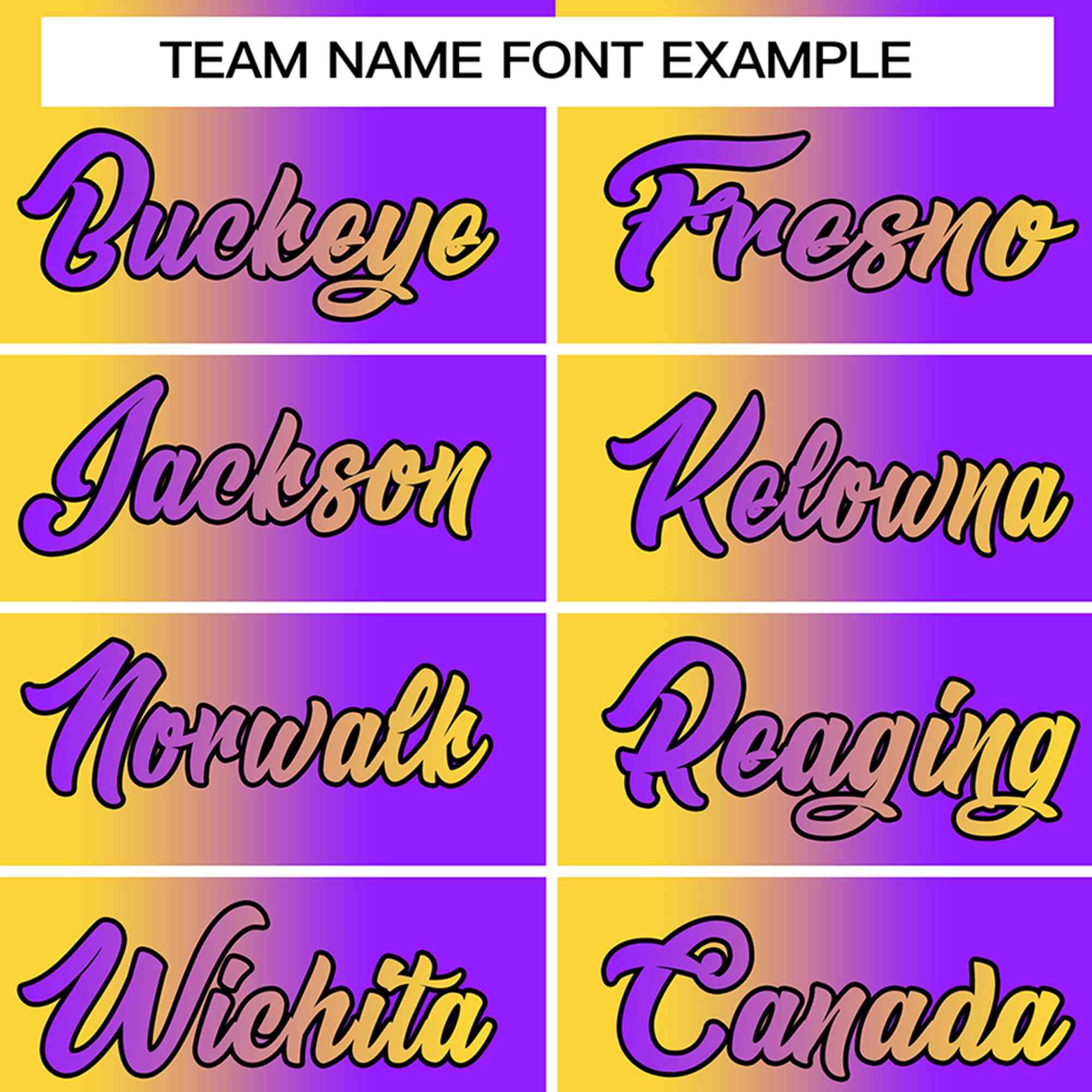 Custom Yellow Purple-Black Gradient Fashion Authentic Baseball Jersey