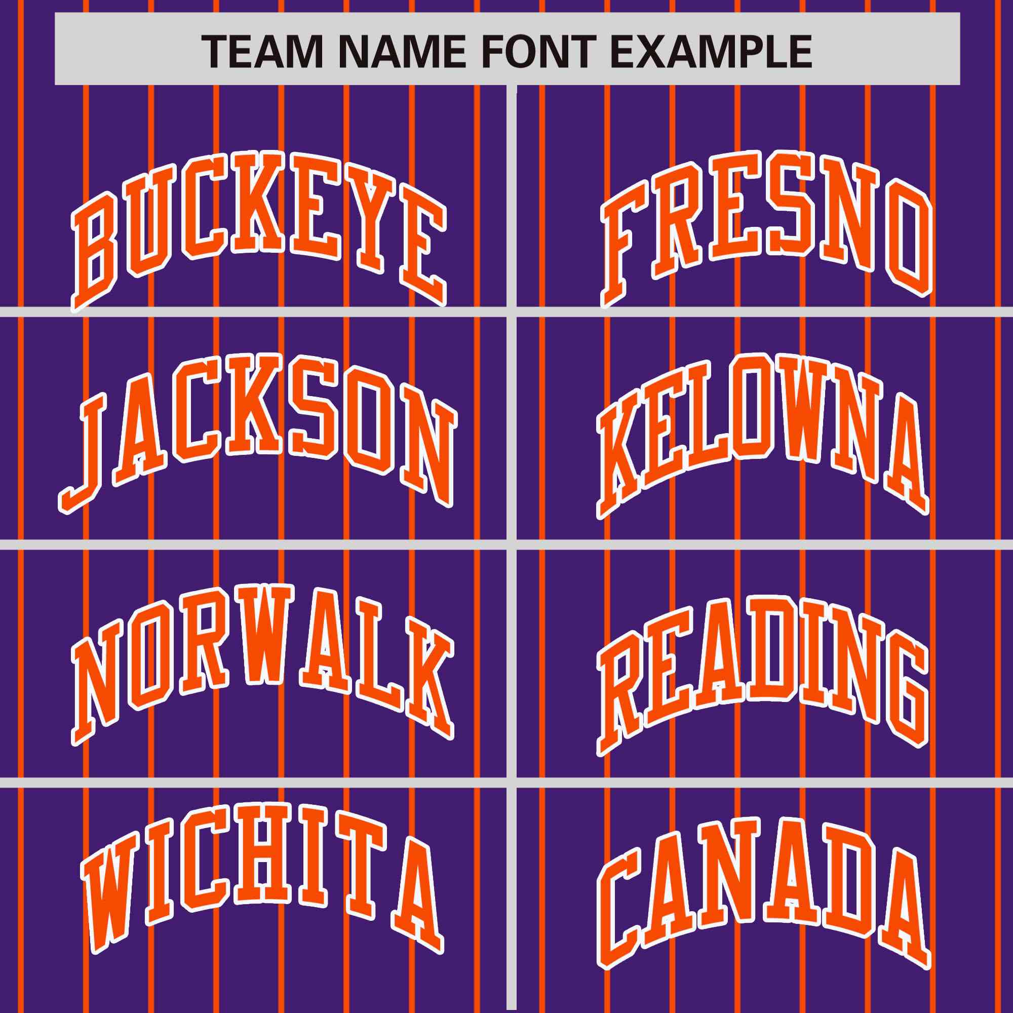 Custom Purple Orange Raglan Sleeves Varsity Full-Snap Pinstripe Letterman Baseball Jacket