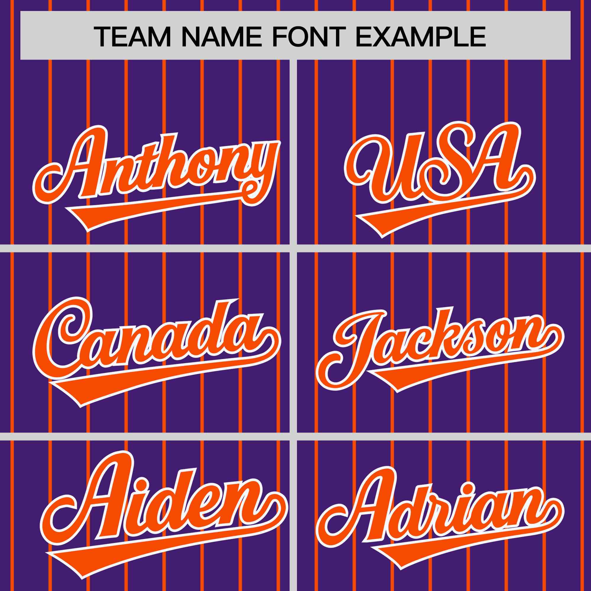 Custom Purple Orange Raglan Sleeves Varsity Full-Snap Pinstripe Letterman Baseball Jacket