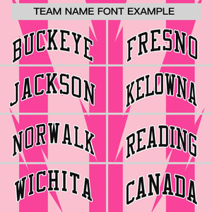 Custom Light Pink Light Pink Varsity Full-Snap Blade Pattern Raglan Sleeves Letterman Baseball Jacket