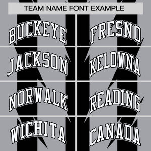 Custom Gray Gray Varsity Full-Snap Blade Pattern Raglan Sleeves Letterman Baseball Jacket