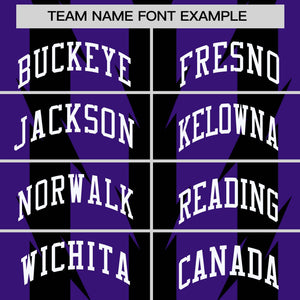 Custom Purple Purple Varsity Full-Snap Blade Pattern Raglan Sleeves Letterman Baseball Jacket