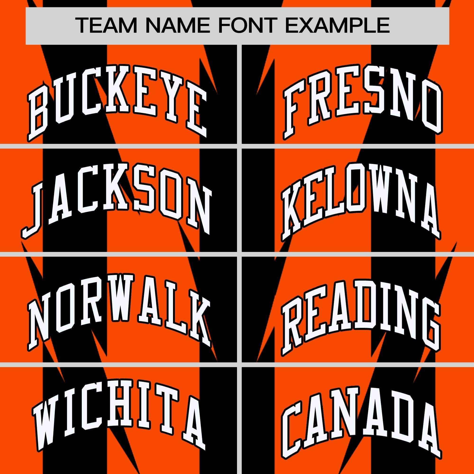 Custom Orange Orange Varsity Full-Snap Blade Pattern Raglan Sleeves Letterman Baseball Jacket