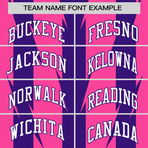 Custom Pink Pink Varsity Full-Snap Blade Pattern Raglan Sleeves Letterman Baseball Jacket