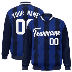 Custom Royal Royal Varsity Full-Snap Blade Pattern Raglan Sleeves Letterman Baseball Jacket