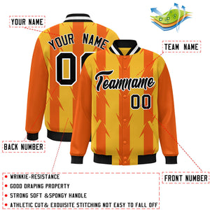 Custom Gold Gold Varsity Full-Snap Blade Pattern Raglan Sleeves Letterman Baseball Jacket