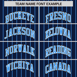 Custom Navy Powder Blue Raglan Sleeves Varsity Full-Snap Pinstripe Letterman Baseball Jacket