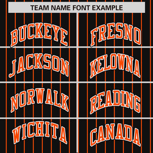 Custom Black Orange Raglan Sleeves Varsity Full-Snap Pinstripe Letterman Baseball Jacket