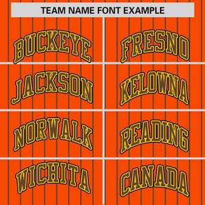 Custom Orange Light Brown Raglan Sleeves Varsity Full-Snap Pinstripe Letterman Baseball Jacket