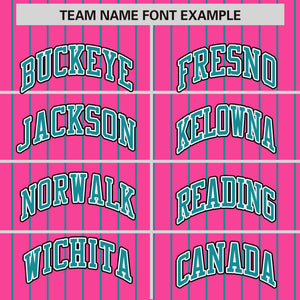 Custom Pink Aqua Raglan Sleeves Varsity Full-Snap Pinstripe Letterman Baseball Jacket