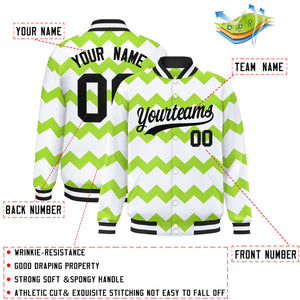 Custom White Varsity Full-Snap Ripple Color Block Letterman Jacket