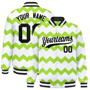 Custom White Varsity Full-Snap Ripple Color Block Letterman Jacket