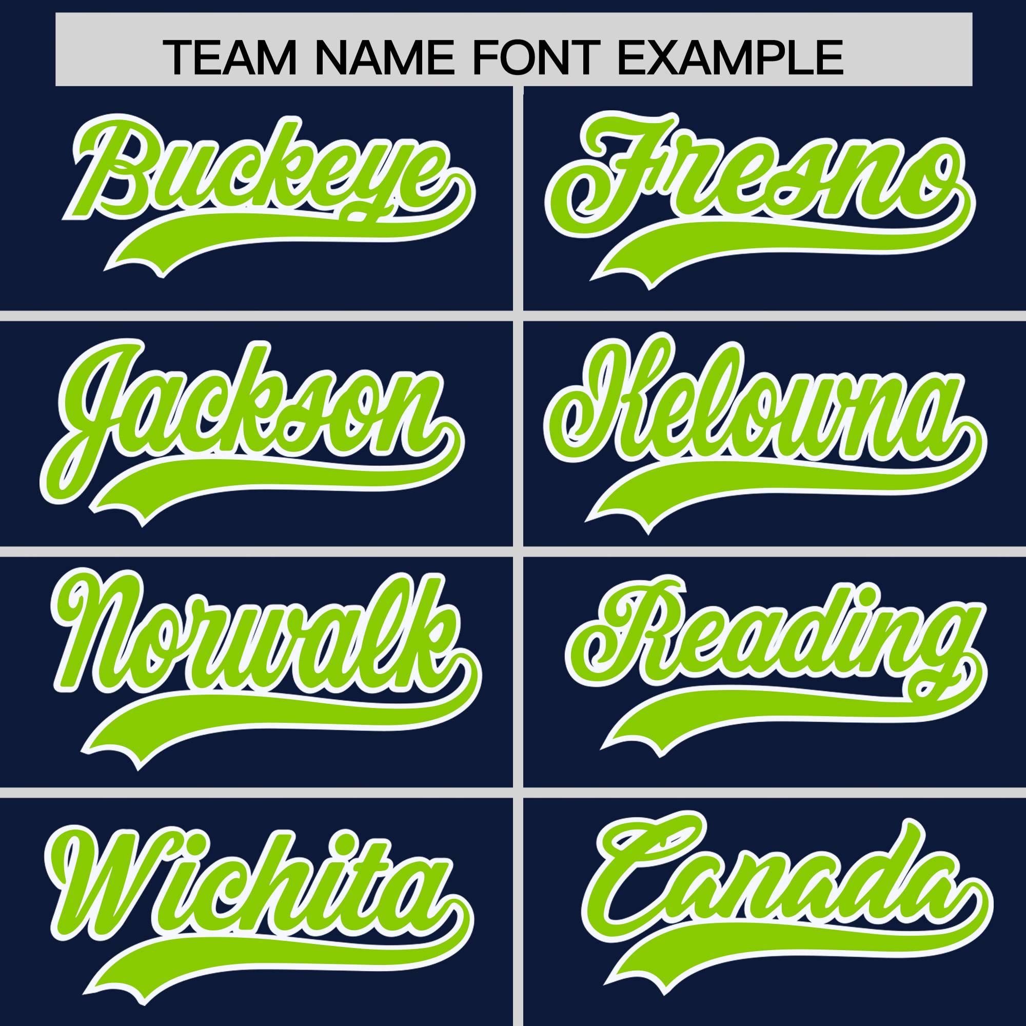 Custom Navy Neon Green L Pattern Varsity Raglan Sleeves Full-Snap Letterman Baseball Jacket