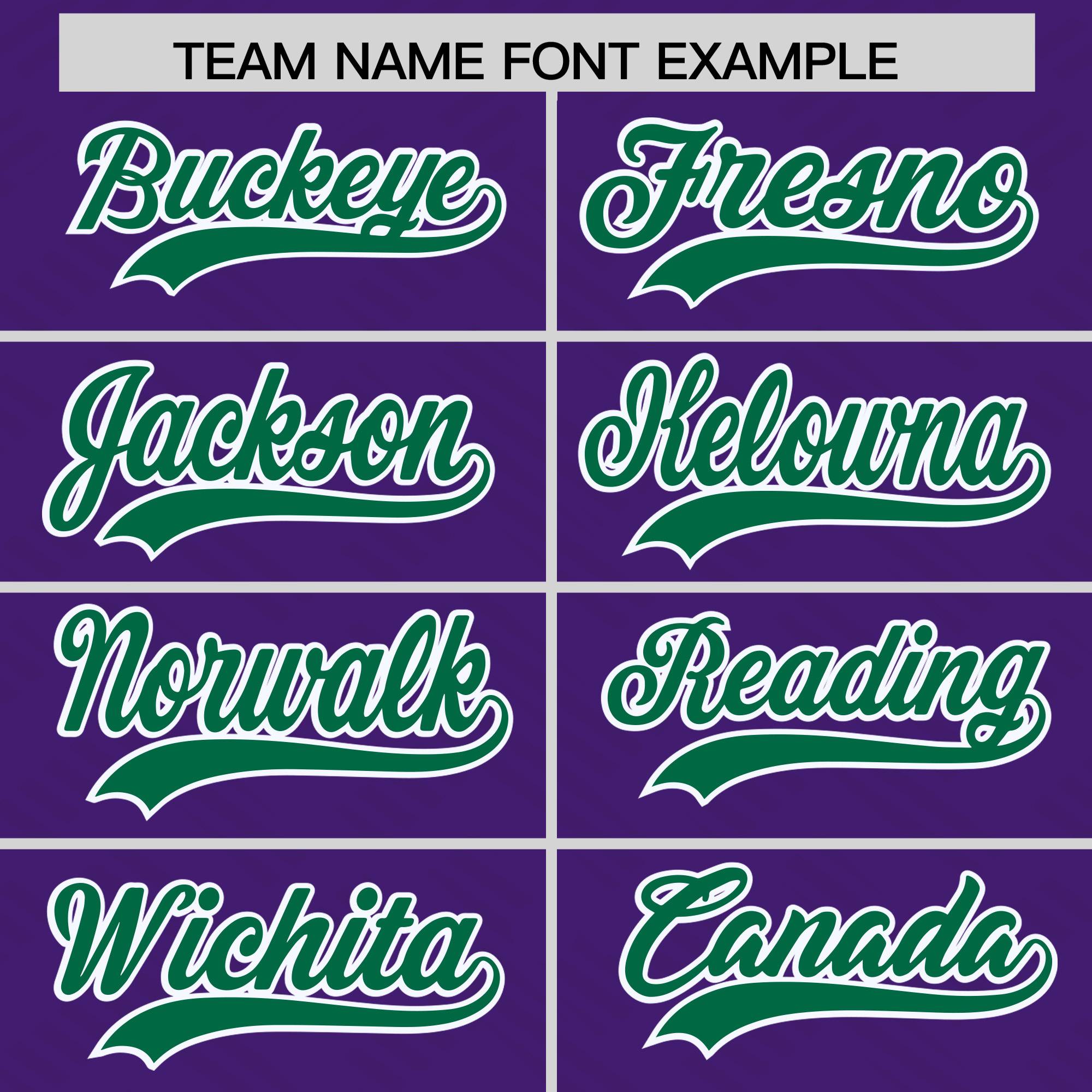 Custom Purple Kelly Green L Pattern Varsity Raglan Sleeves Full-Snap Letterman Baseball Jacket