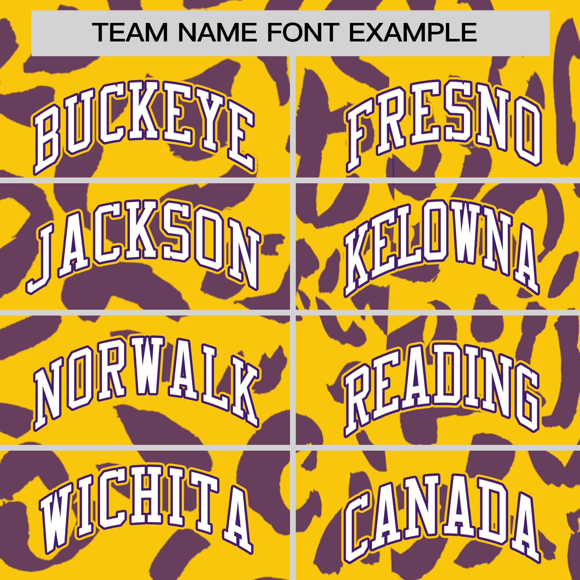 Custom Gold Purple Varsity Full-Snap Leopard Print Graffiti Pattern Letterman Baseball Jacket