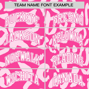 Custom Pink White Varsity Full-Snap Leopard Print Graffiti Pattern Letterman Baseball Jacket