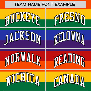 Custom LGBT Rainbow For Pride Month Full-Snap Color Block Letterman Baseball Jacket